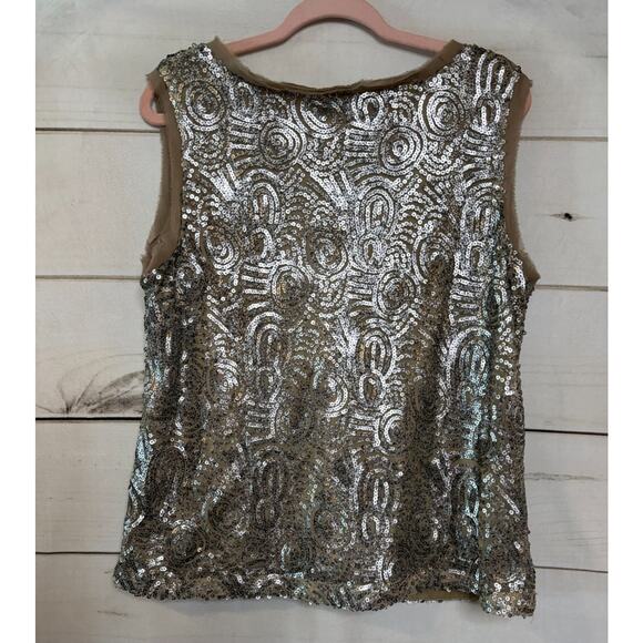Et Vous Blouse Sz L Sequins Holiday Party Festive - Picture 2 of 6